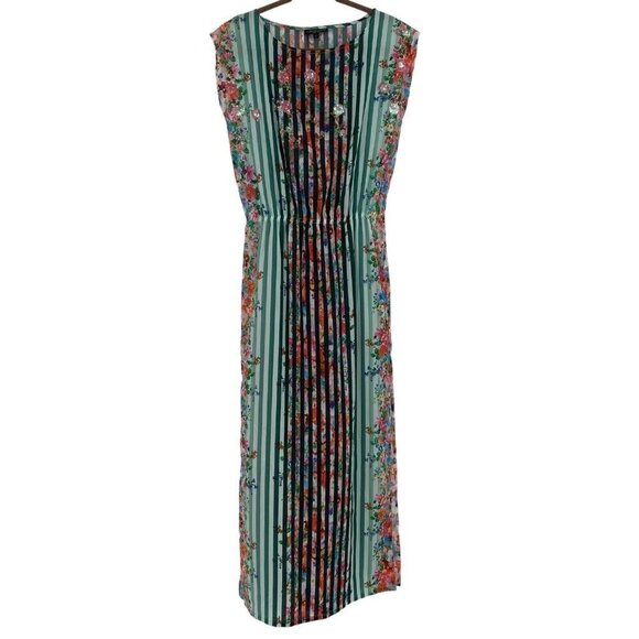 Alberto Makali Size Small Embellished Colorful Floral Maxi Dress Side Slits NWT - Picture 1 of 16